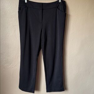 Chico's Black Pinstripe Trousers